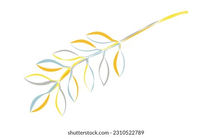Exotic colored leaf on a white background.