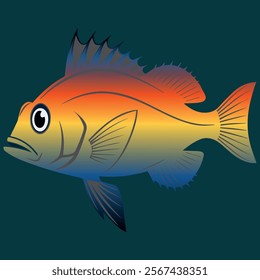 Exotic colored Ocean-Themed Fish Graphics