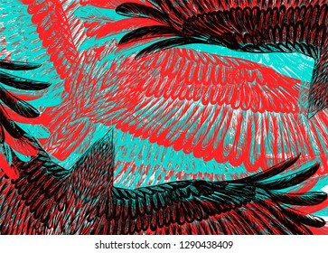 Exotic colorful background. Flying birds. to be used for cover book, cover copybook, fabric design, print t shirt.