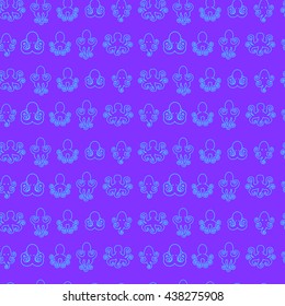 Exotic colorful seamless pattern with octopus