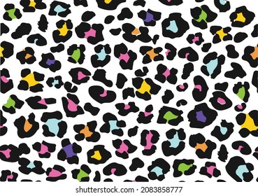 exotic colorful wild leopard design hand drawn,stationary,fashion pattern,seamless,paper,fabric,t shirt,dress,wallpaper,decorative,mug,phone case funny cute pattern for everything 