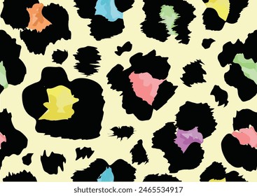 exotic colorful wild leopard design hand drawn,stationary,fashion pattern,seamless,paper,fabric,t shirt,dress,wallpaper,decorative,mug,phone case funny cute pattern for everything