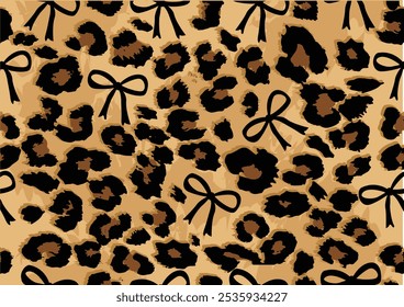 projeto de vetor leopardo arco desenhado à mão