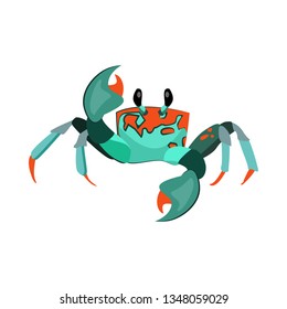 Exotic crab illustration. Mollusc, ocean, seafood. Nature concept. Vector illustration can be used for topics like sea animals, sea, restaurant, eating
