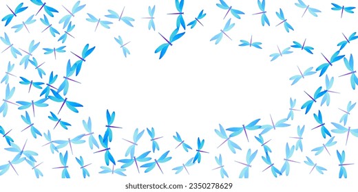Exotic cyan blue dragonfly isolated vector illustration. Summer cute damselflies. Simple dragonfly isolated fantasy wallpaper. Tender wings insects graphic design. Nature creatures
