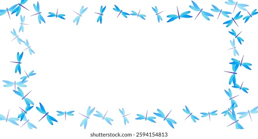 Exotic cyan blue dragonfly isolated vector illustration. Summer funny damselflies. Decorative dragonfly isolated children wallpaper. Gentle wings insects graphic design. Tropical creatures