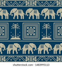 Exotic Decorative Blue Seamless Pattern Design