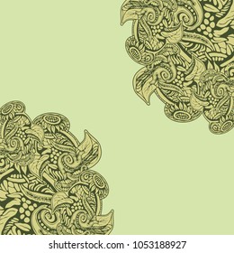 Exotic decorative natural elements collected in the background of flora