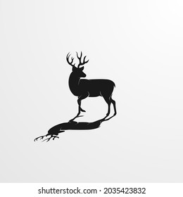 exotic deer silhouette design vector illustration