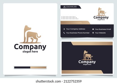 exotic dog ,standing , logo design template