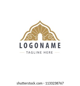 Exotic and Elegant Heaven Door in Asian Style Logo Template Design