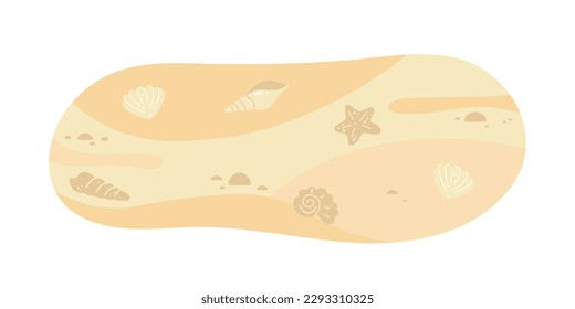 Exotic empty beach with sea stars and seashells