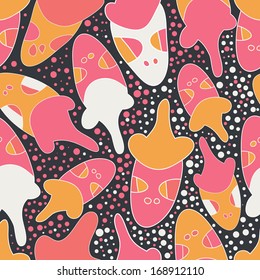 Exotic faces and snow.Flora fauna.Vector background with people. Seamless pattern can be used for wallpapers, web page background,surface textures.Bright children's cartoon animals.Abstract objects.