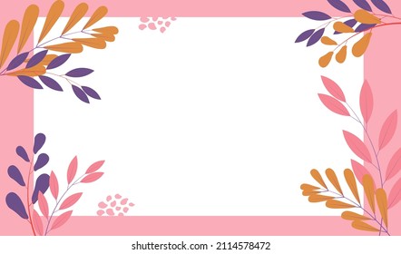 exotic, fantastic plants on a white and pink background