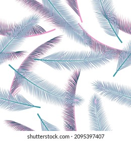 Exotische Feder fließt Vektorgrafik nahtlos Muster. Kreative Tapete. Tribal boho Feder fließend Stoffdruck Muster.