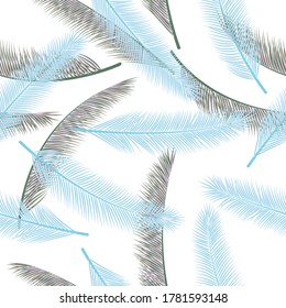 Exotic feather plumelet vector ornament. Pretty fashion print. Ethnic aztec feather plumelet fabric print pattern.