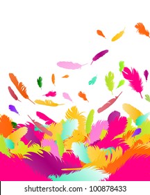Exotic feather vector background