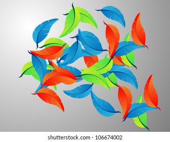 Exotic feather. Vector seamless bright texture