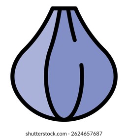 Exotic fig fruit icon. Outline exotic fig fruit vector icon color flat isolated