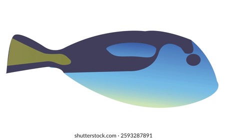 Exotic fish, sea or aquarium. Vector illustration isolated on white background.