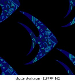 Exotic Fish. Seamless Pattern with Colorful Fish Hand Drawn in Childish Style. Sea Pattern for Paper, Fabric, Print. Bright Simple Texture in Trendy Colors. Vector Illustration.