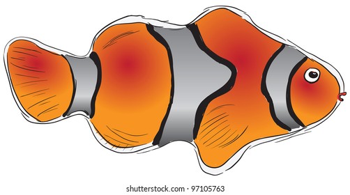 Exotic Fish of the Southern Seas. Vector illustration.