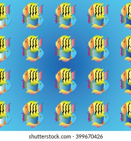 Exotic Fishes Seamless pattern