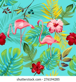 EXOTIC FLAMINGO PATTER / BACKGROUND DESIGN. Modern stylish texture. Repeating and editable vector illustration file. Can be used for prints, textiles, website blogs etc.