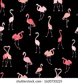 Exotic Flamingo Seamless Vector Pattern Valentine Wallpaper
