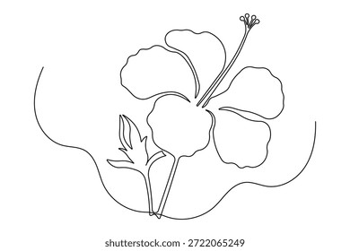 Elemento de natureza de estilo simples de desenho contínuo floral exótico
