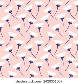 Exotic floral seamless patterns, with pinky pretty flower, Design for wrapping paper, fabric, textiles, clothing, cover, banner, home decoration, abstract backgrounds. vector illustration.