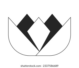 Exotic flower flat monochrome isolated vector object. Houseplant flower blooming. Editable black and white line art drawing. Simple outline spot illustration for web graphic design