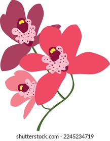 Exotic flower icon. Pink tropical natural blossom