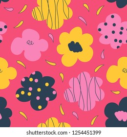 Exotic flower pattern. Fashionable template for design. 