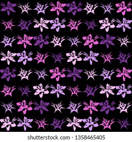 Exotic flower pattern. Seamless vector background