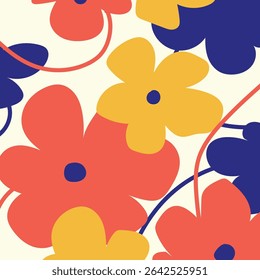 Flores exóticas y

D plantas patrón de Ilustración vectorial dibujado a mano. Colorido diseño botánico contemporáneo.