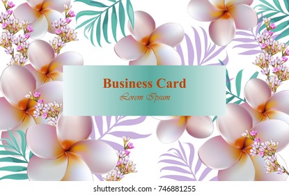 Exotic Flowers design card Vector. Background for business card, brand book or posters