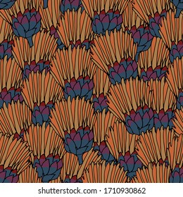 Exotic flowers. Seamless vector pattern. Good for textiles and backgrounds.