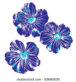 Exotic flowers set. Botanical vector vintage illustration. Design elements.