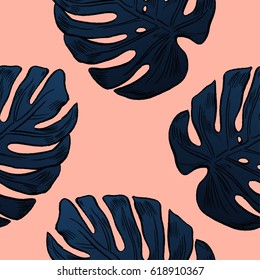 Exotic flowers set. Botanical vector vintage illustration.