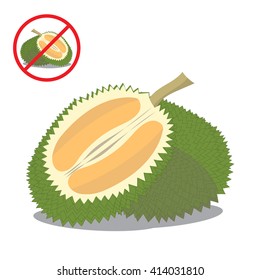 Exotic fruit durian. Vector illustration.
