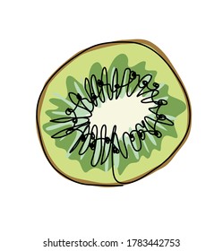 Gráfico gráfico de vectores de kiwi de frutas exóticas