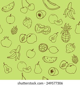 Exotic fruit mixed seamless pattern