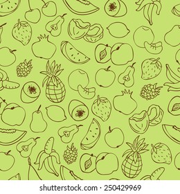 Exotic fruit mixed seamless pattern