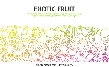 Exotic Fruit Outline Konzept. Vektorgrafik von Outline Design.
