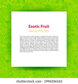 Exotic Fruit Paper Template. Vector Illustration of Outline Design.