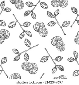 Exotic fruit passion fruit seamless pattern