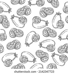 Exotic fruit passion fruit seamless pattern