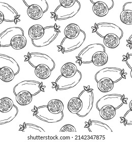 Exotic fruit passion fruit seamless pattern