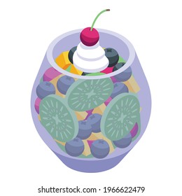 Exotic fruit salad icon. Isometric of Exotic fruit salad vector icon for web design isolated on white background